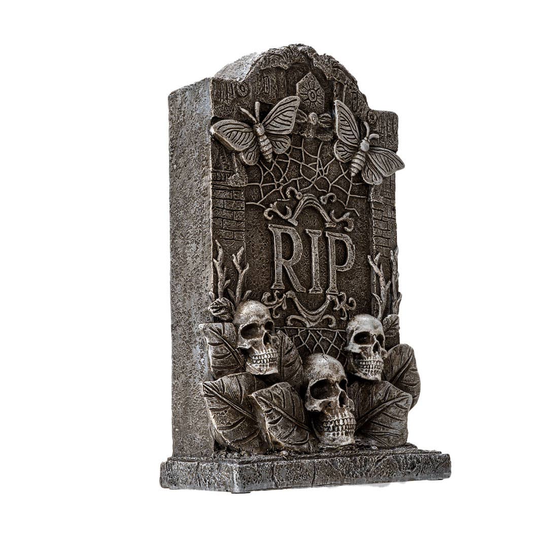Pacific Trading - Wholesale Decorative Tabletop Object - RIP Skull Tombstone Halloween2