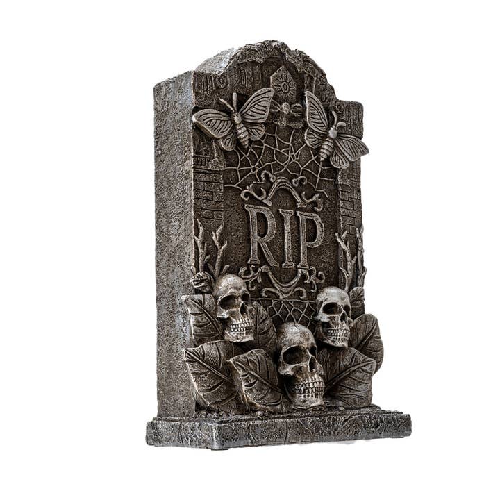 Pacific Trading - Wholesale Decorative Tabletop Object - RIP Skull Tombstone Halloween2