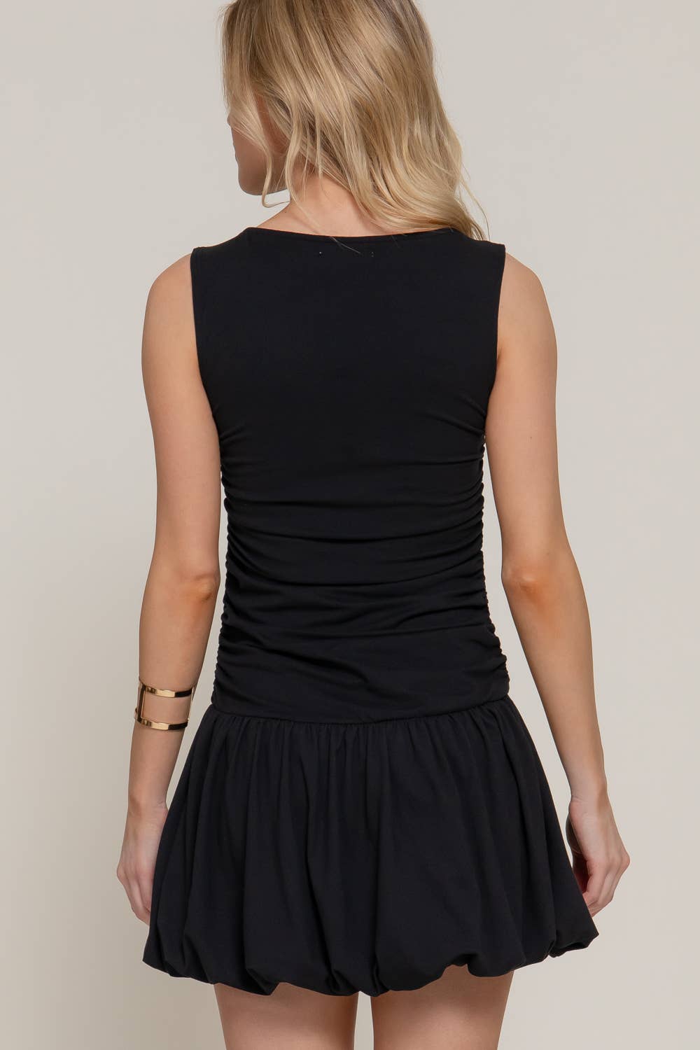 Active Basic | Active USA - Wholesale Dress - Women's - Sleeveless Boat Neck Voluminous Mini Dress6