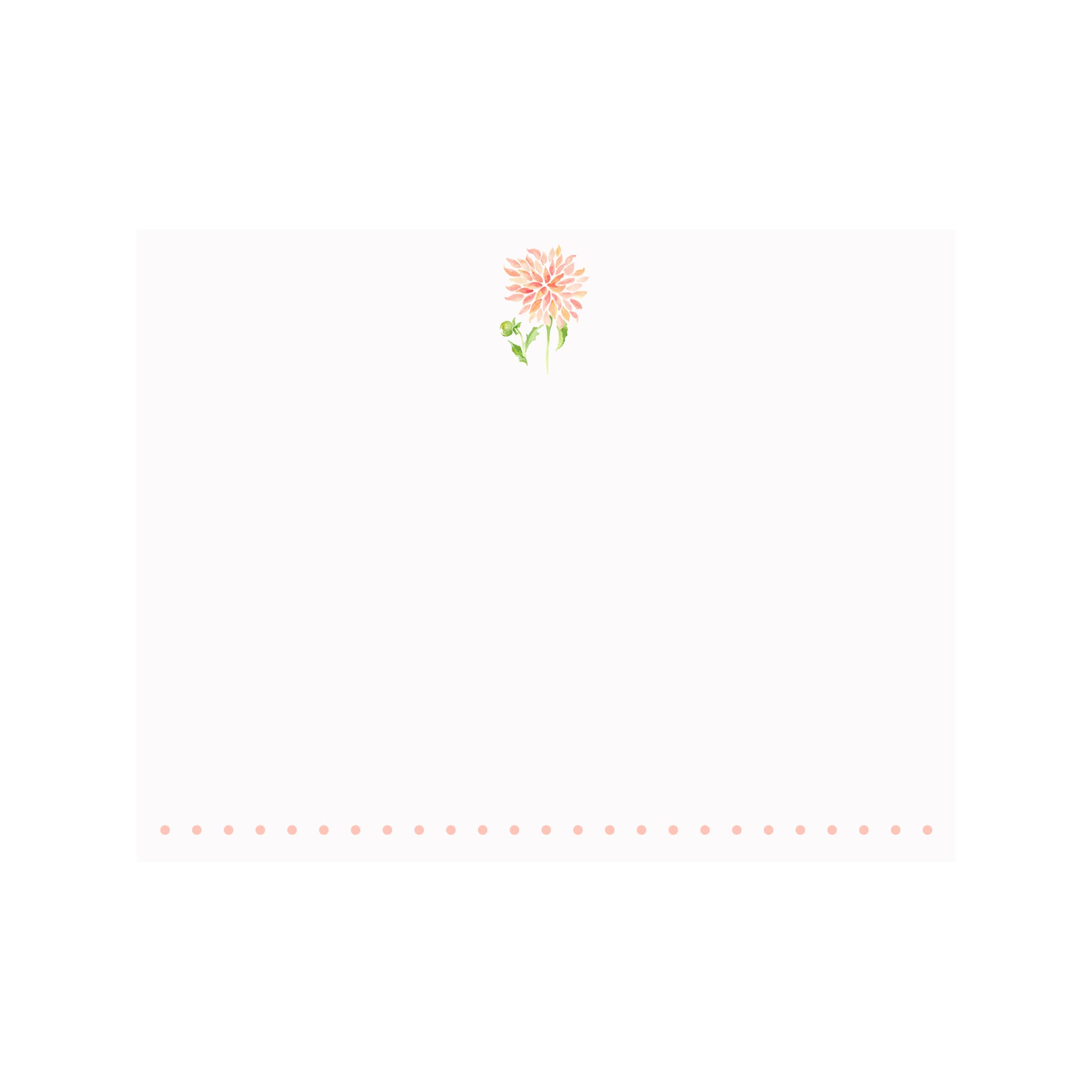 Brake Ink Stationery - Wholesale Stationery/Notecard Set - Dahlia Floral Flat Note Card0