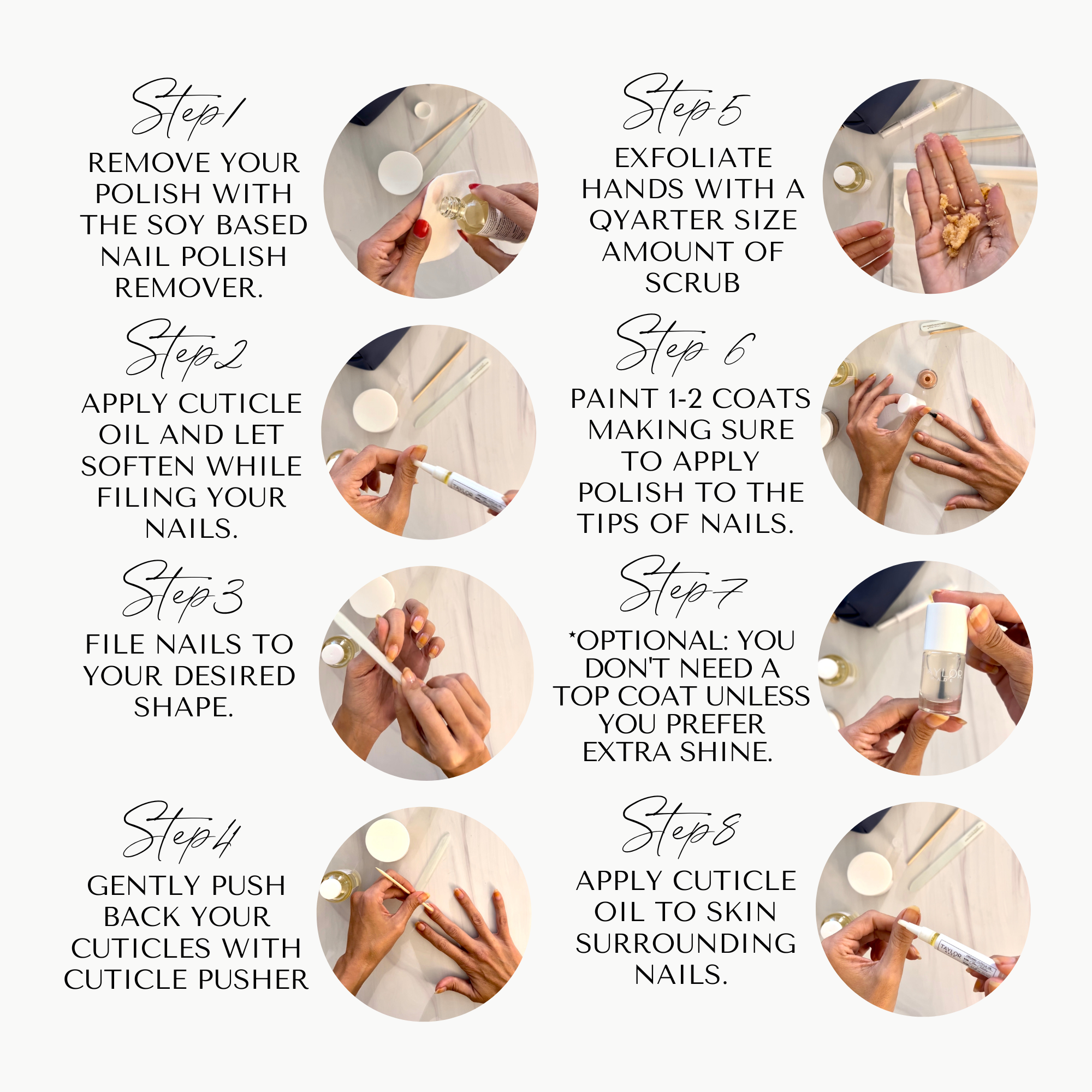 Taylor Made Polish - Venta al por mayor Juegos de cuidado de uñas - Set Manicura Orgánica - Rosa7