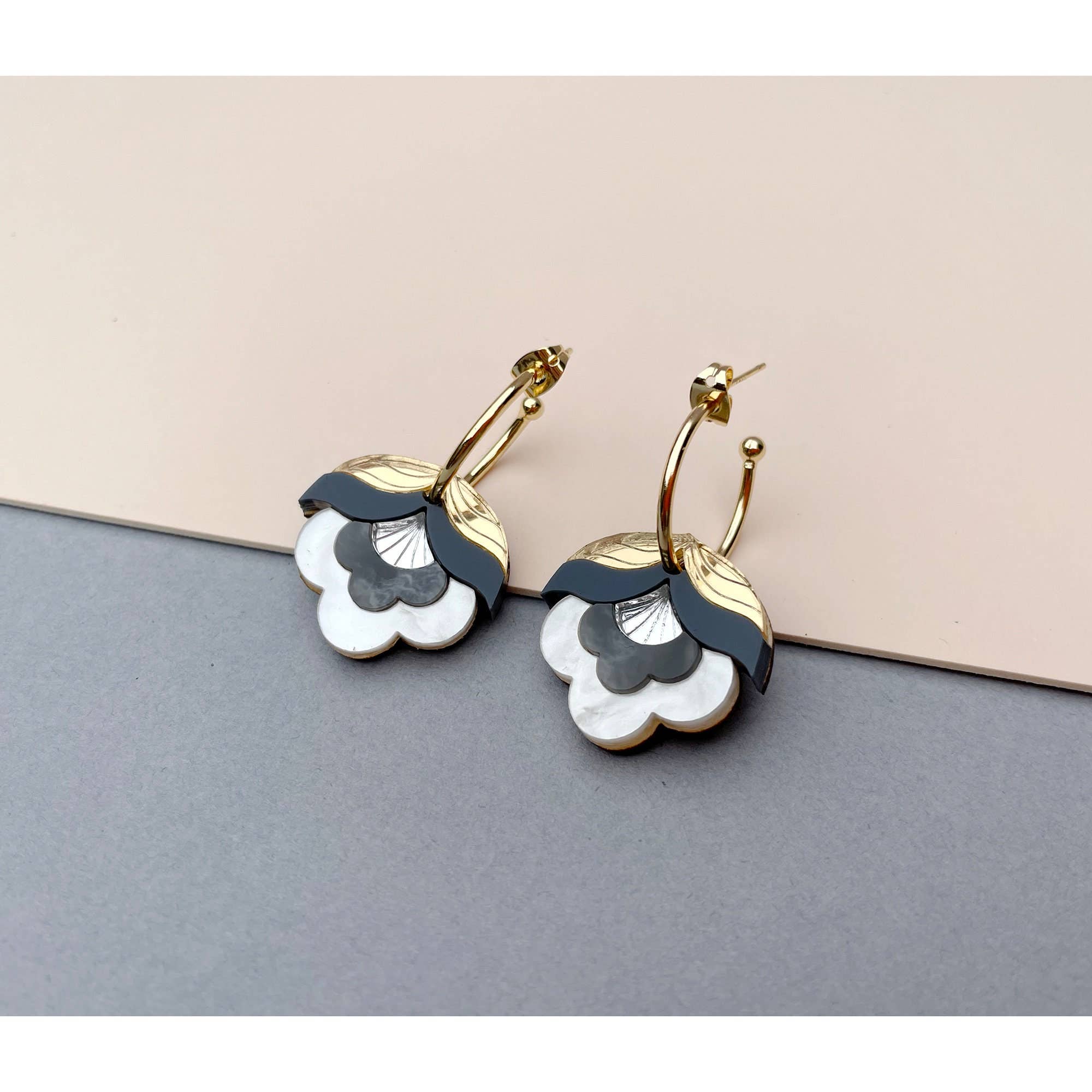 Rosa Pietsch - Vente Créoles - Créoles Anna Retro Flower : métalliques2