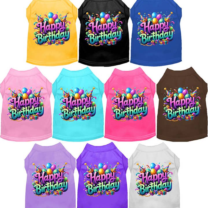 Party Cat or Dog Shirt for Pets "Happy Birthday" for wholesale by As You Wish Apparel