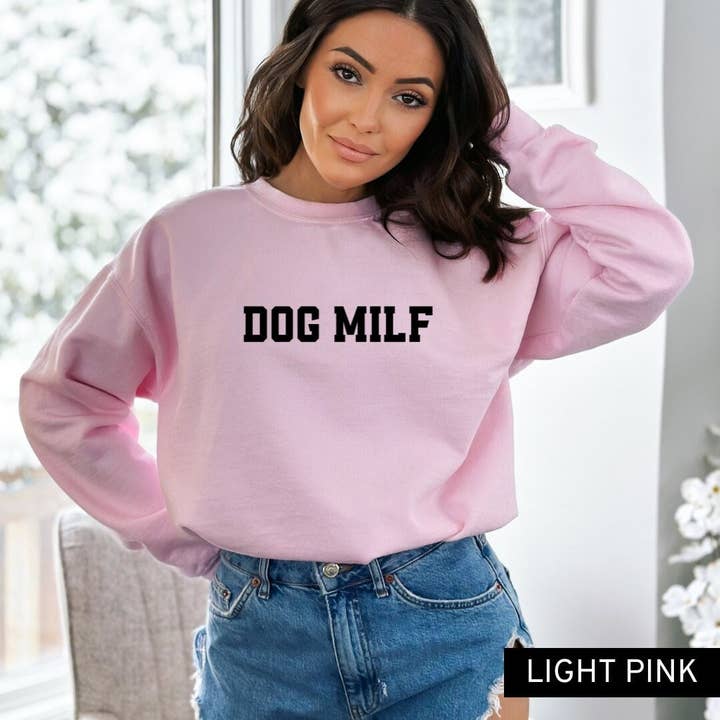 Broderet Hund Milf-Sweatshirt, Hund Milf-Skjorte, Hund Mor for engroshandel hos Rosie and Vi