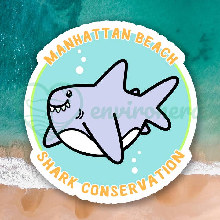 Manhattan Beach shark sticker for wholesale by Environerd