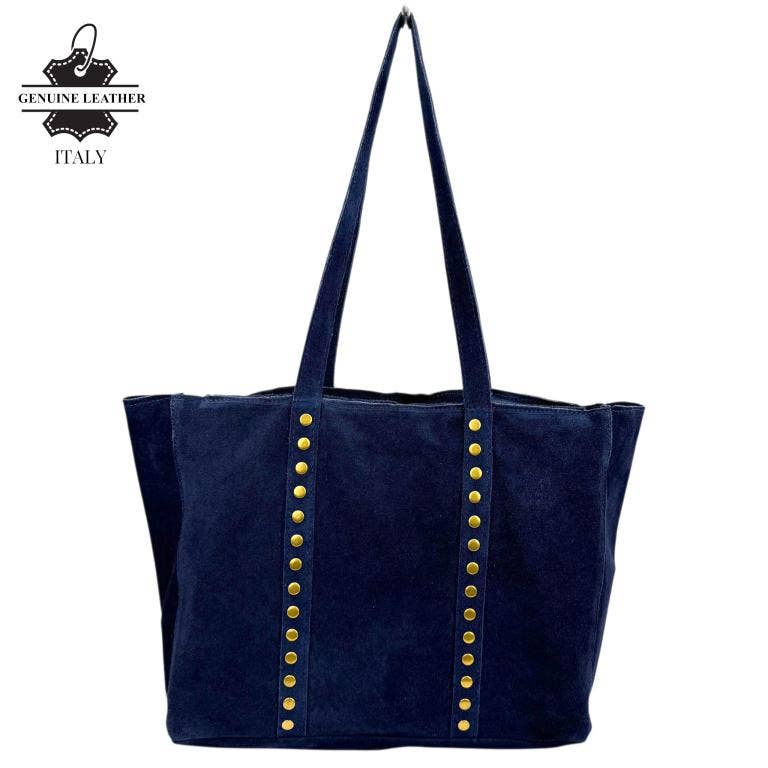 Chenson & Gorett – Engroshandel Tote bag - Dame – Stor shopper taske i ruskind med dekorative nitter4