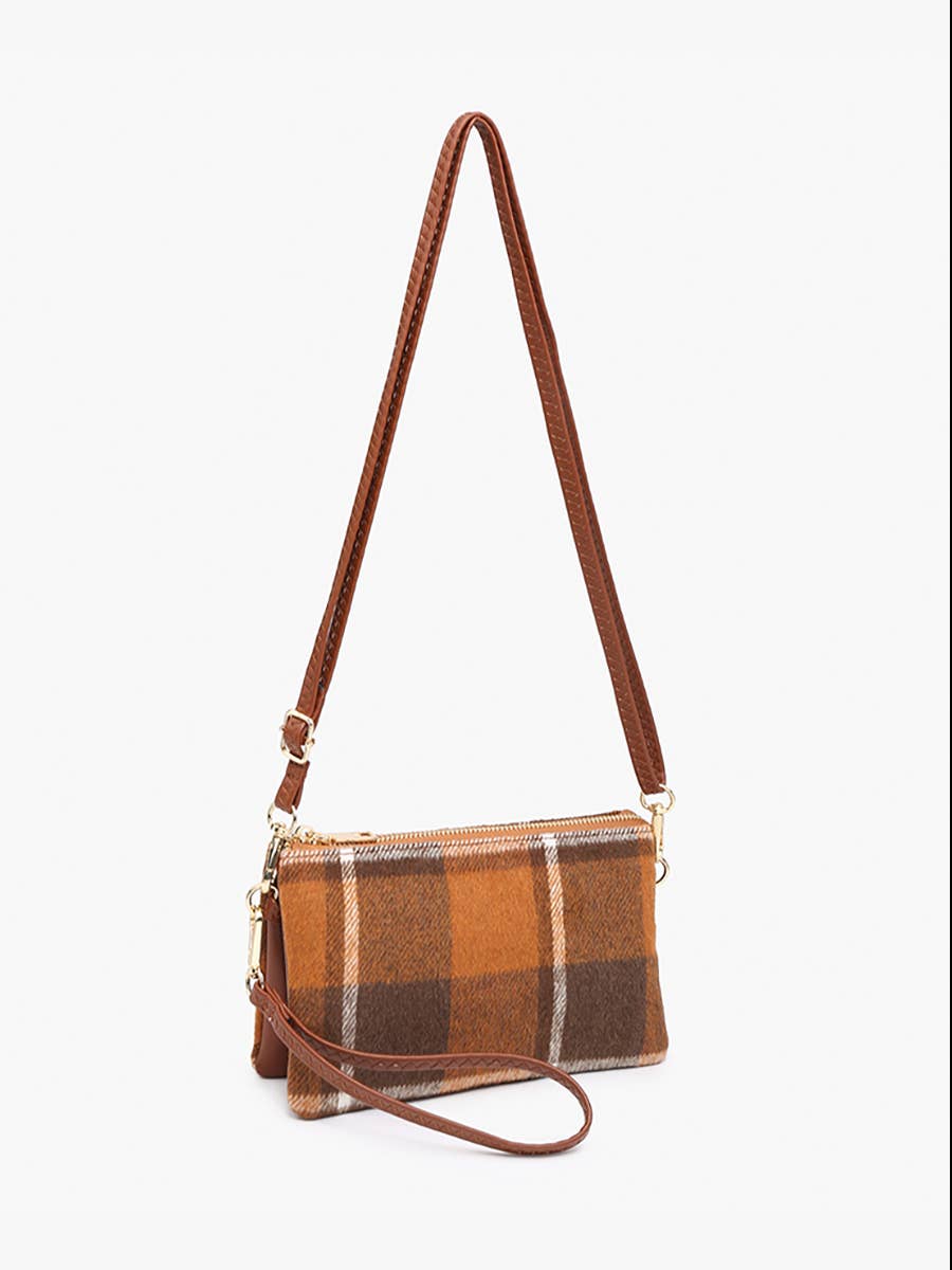 Jen & Co. - Wholesale Crossbodytas - Dames - M013-PLD Riley Plaid Crossbody/polsband met 3 compartimenten1
