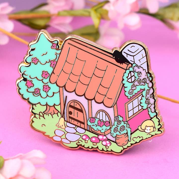 Spring Cottage Pin for wholesale by The Moonborn