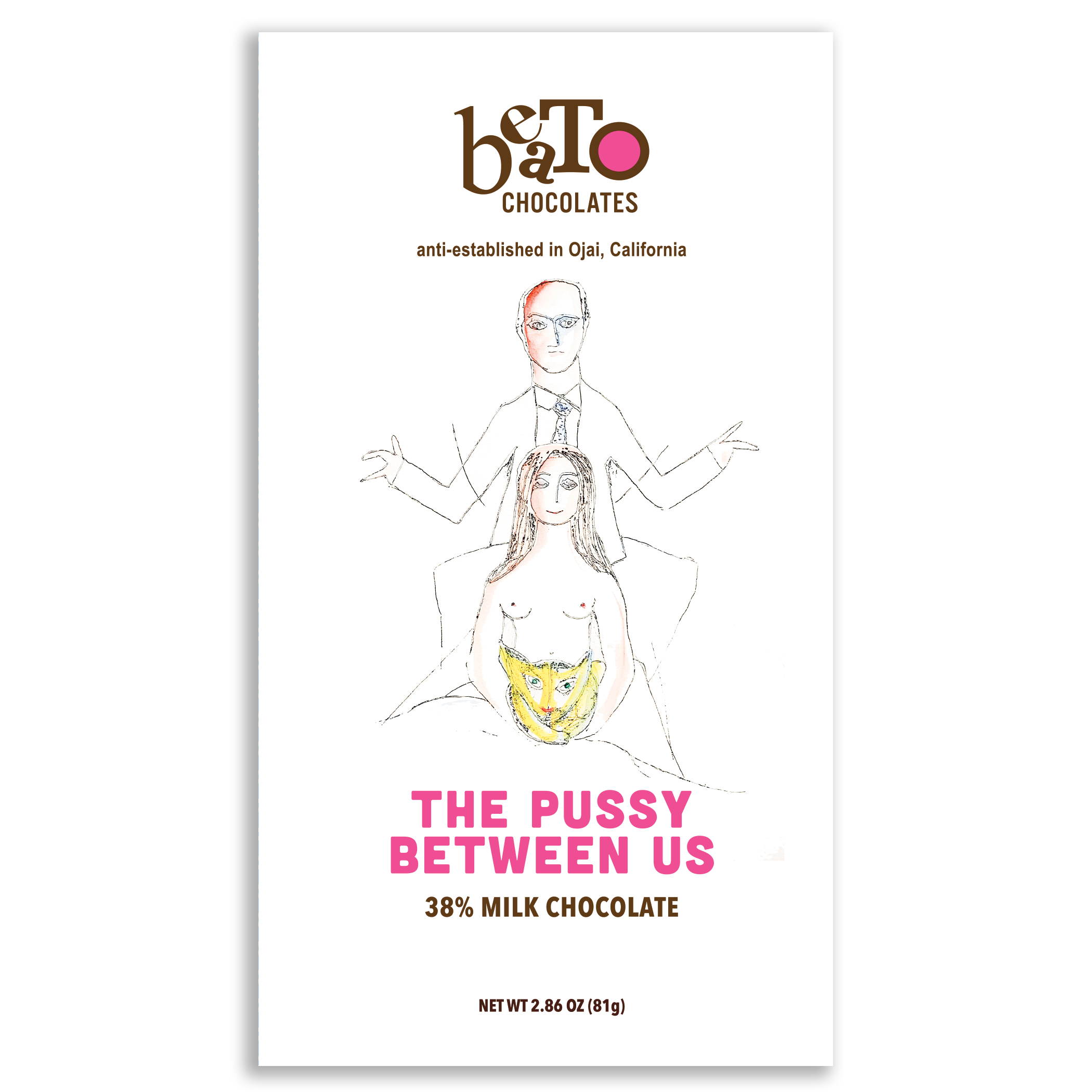 Beato Chocolates - Wholesale Chocolate Bar - The Pussy Between Us Milk Chocolate Bar (75g/2.64oz)5