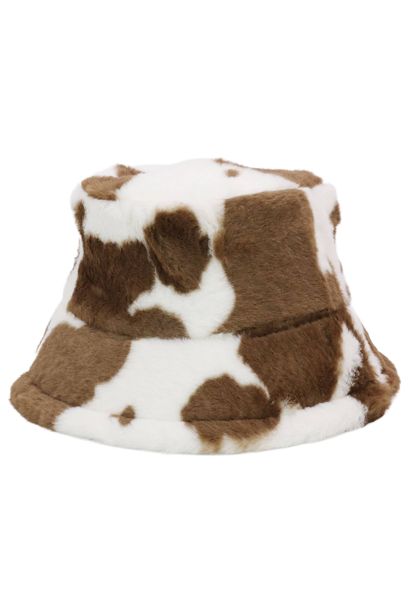Cap Zone - Wholesale Bucket Hat - Women's - Cow Print Fluffy Faux Fur Bucket Hat11