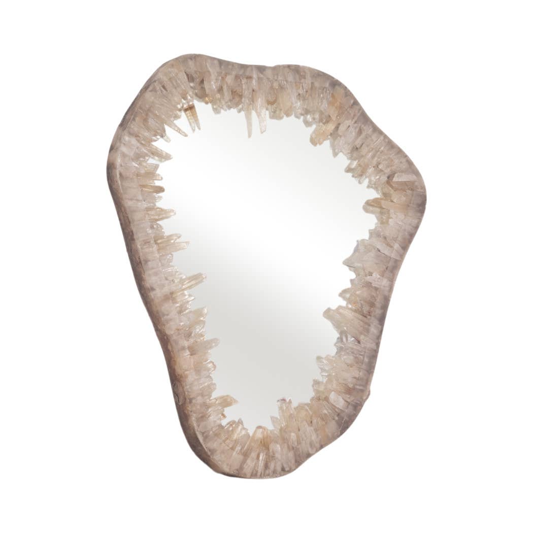 Sagebrook Home - Wholesale Wall Mirror - Wall Mirror - Ivory Glass Quartz Organic Edge, 33 in.5