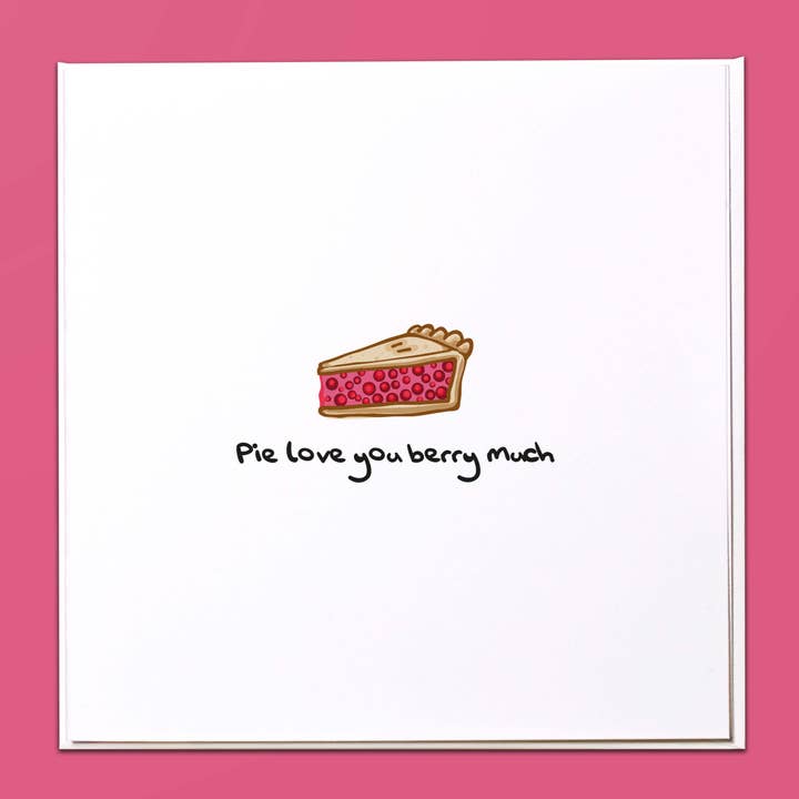 Tarte je t'aime très fort Carte de vœux pour la vente par The Crafty Giraffe