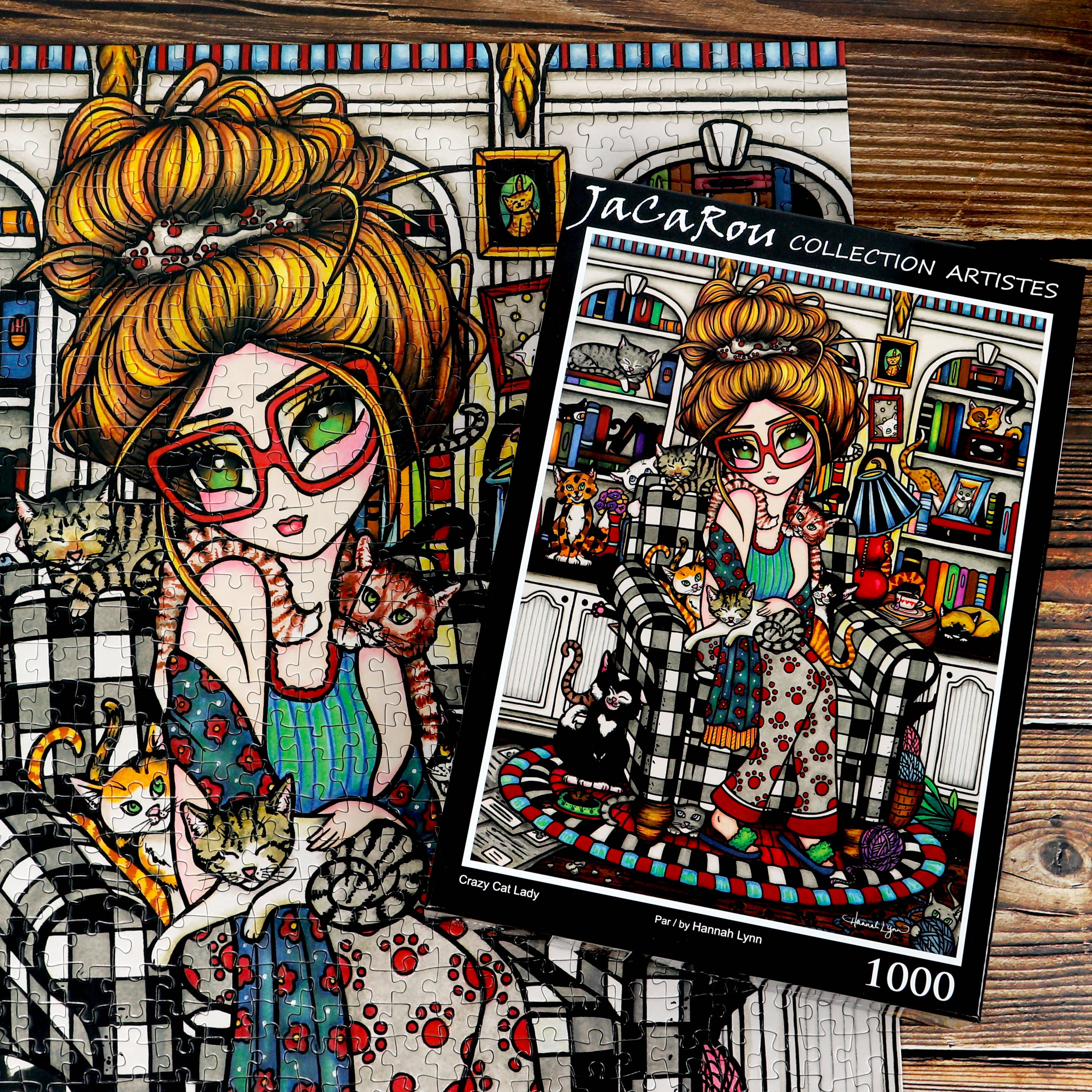 JaCaRou Puzzles Inc. – wholesale Puzzle – Adult – Crazy Cat Lady 1000pcs Jigsaw Puzzle3