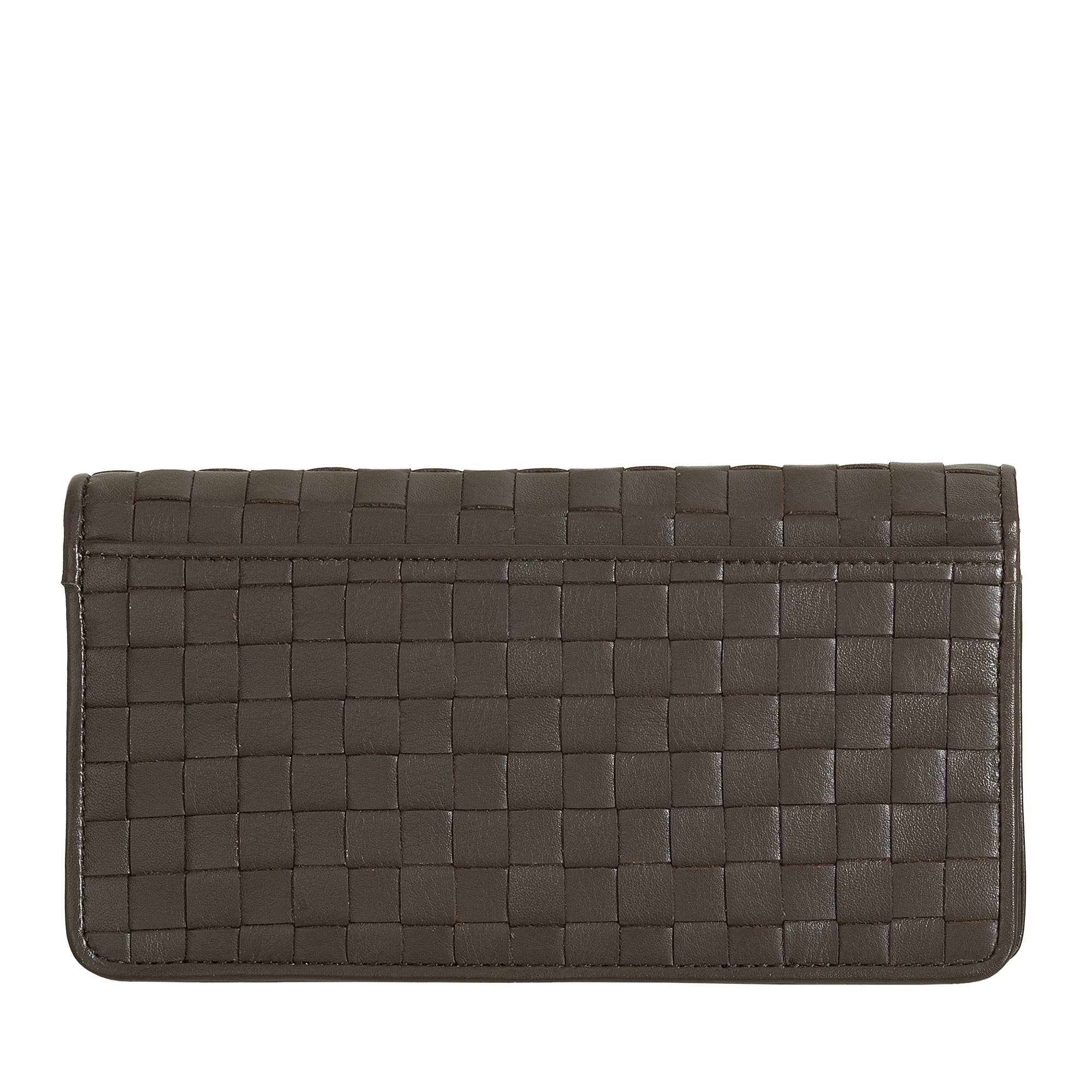 dudu – Engroshandel Tegnebog - Dame – Dudu Kvinders Læderflettet Pung Kreditkortholdere Brun1