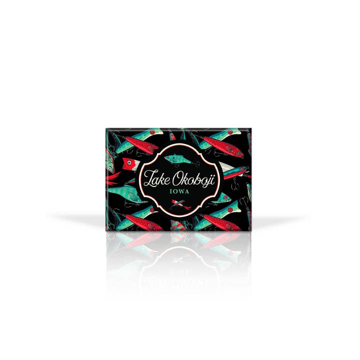 Matrix - Wholesale Magnet - Customizable Metal Magnet 3.5" x 2.5": Red & Green Lures