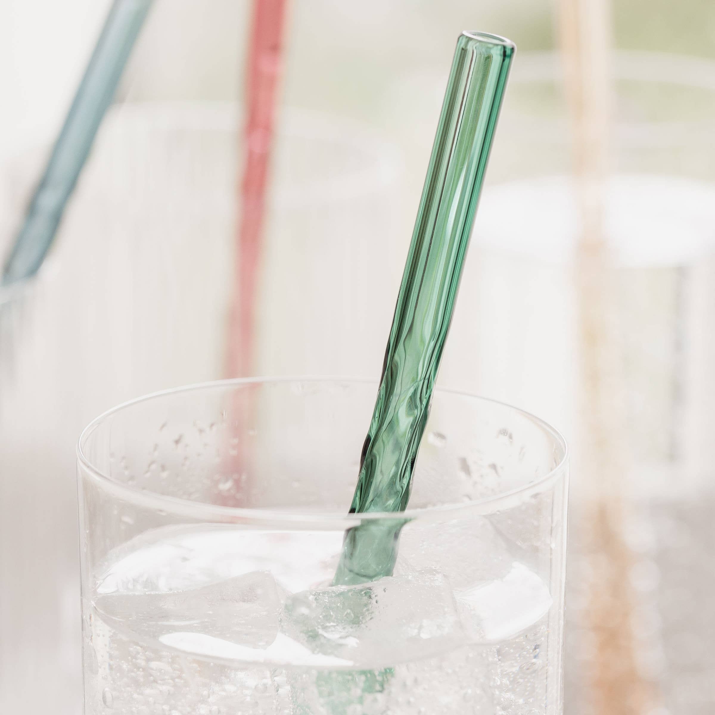 UBERSTAR – wholesale Drinking straw – Twist Glass Coloured Straws - Set of 48