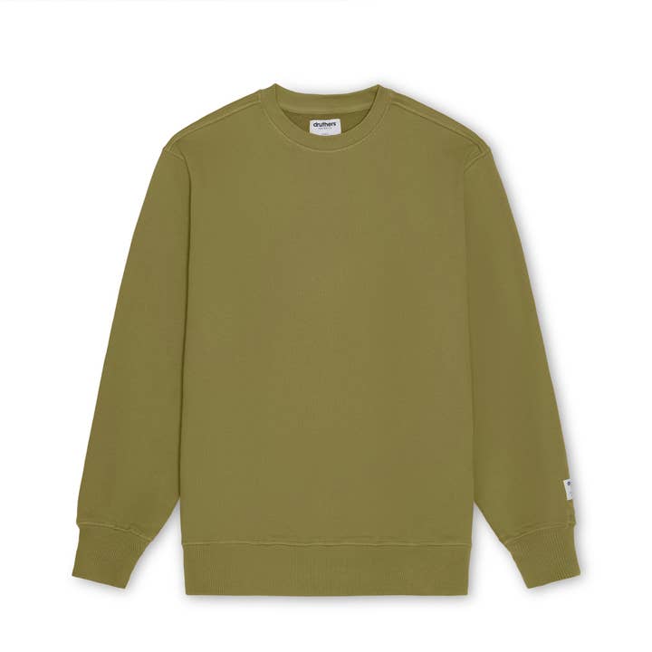 Sweatshirt met ronde hals van biologisch katoen 685 GSM French Terry - Calliste Green voor wholesale door Druthers NYC