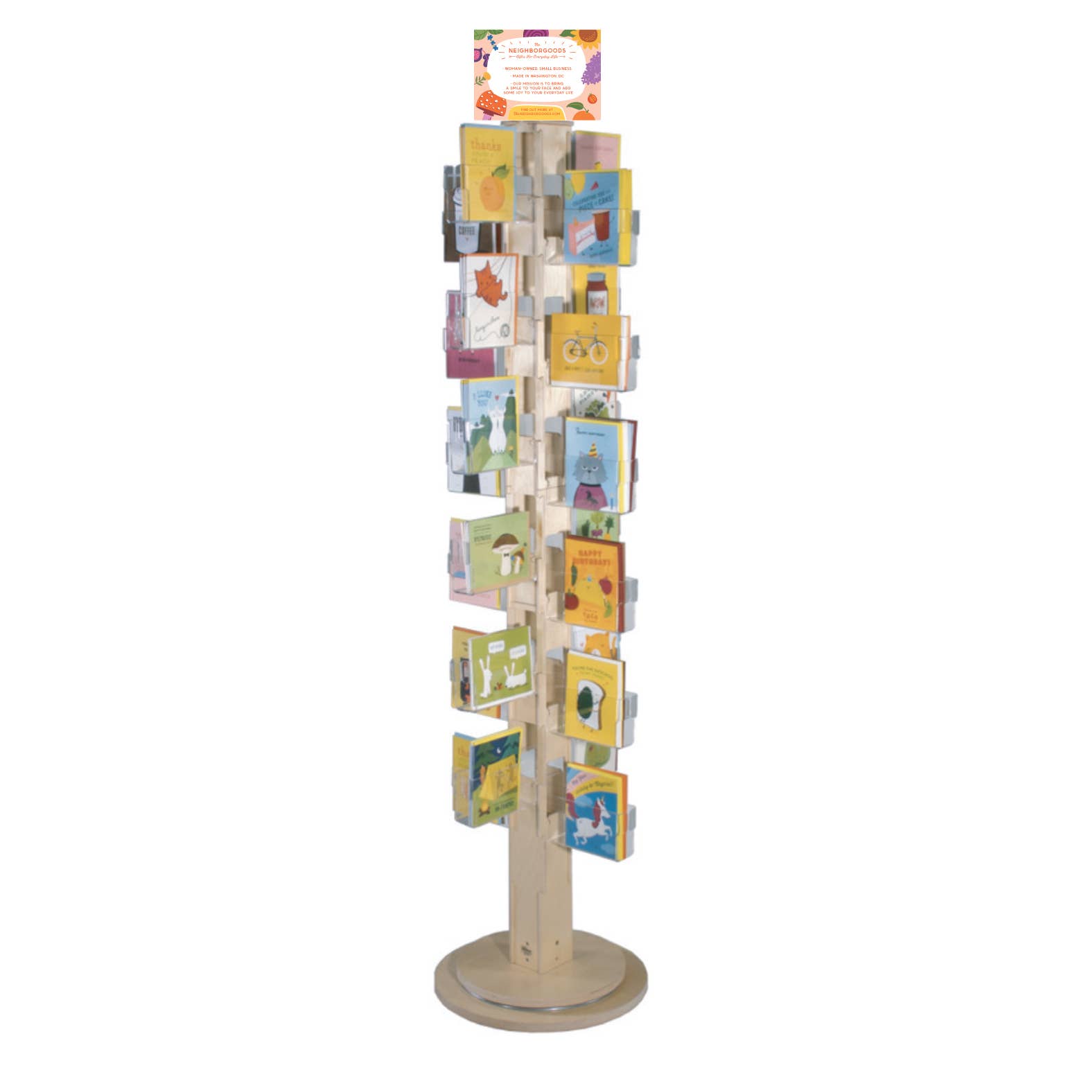 The Neighborgoods - Wholesale Retailer Display - Paper & Novelty - 48-Pocket Filled Greeting Card Floor Display0