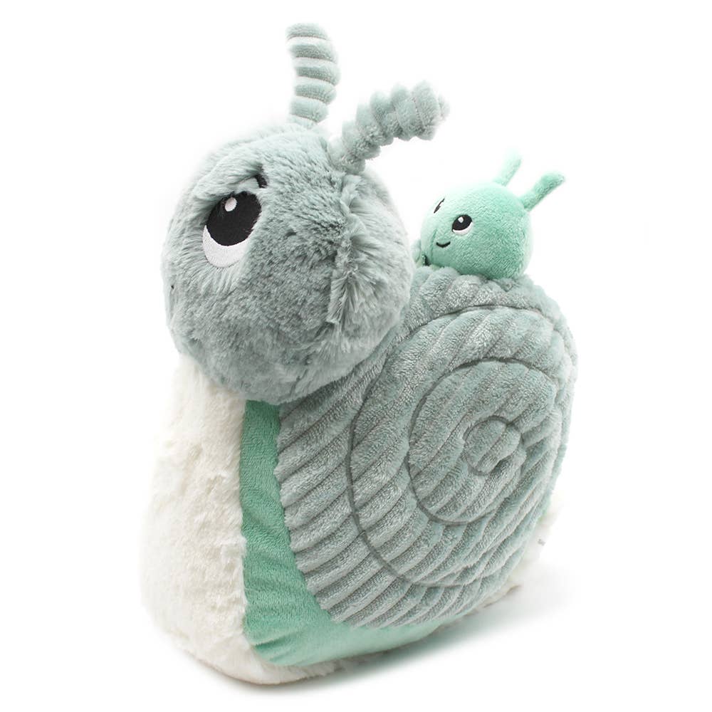 Les Déglingos, France - Wholesale Stuffed/Plush Toy - Kids & Baby - LES PTIPOTOS - 25CM PLUSH MUM & BABY SNAIL MINT1