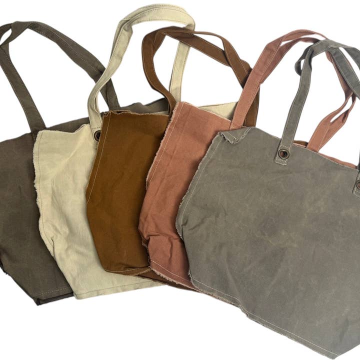 Washed Canvas Tote - Assorted Set of 10 for wholesale by Sugarboo & Co