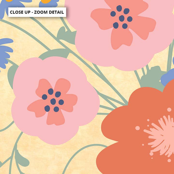 PRINT AND PROPER - Wholesale Art Print - Flower Market Casablanca Wall Art. Retro Style Floral Print