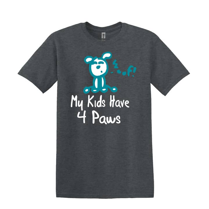My Kids Have 4 Paws Happy Dog T-Shirt for wholesale by Imagine This Company