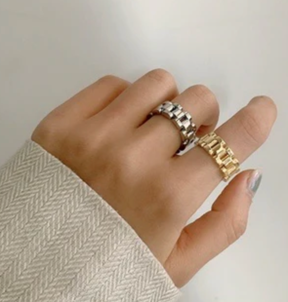 HoopLa - Wholesale Chain Ring - Roll X- Watch band Ring- Stainless steel 14K4