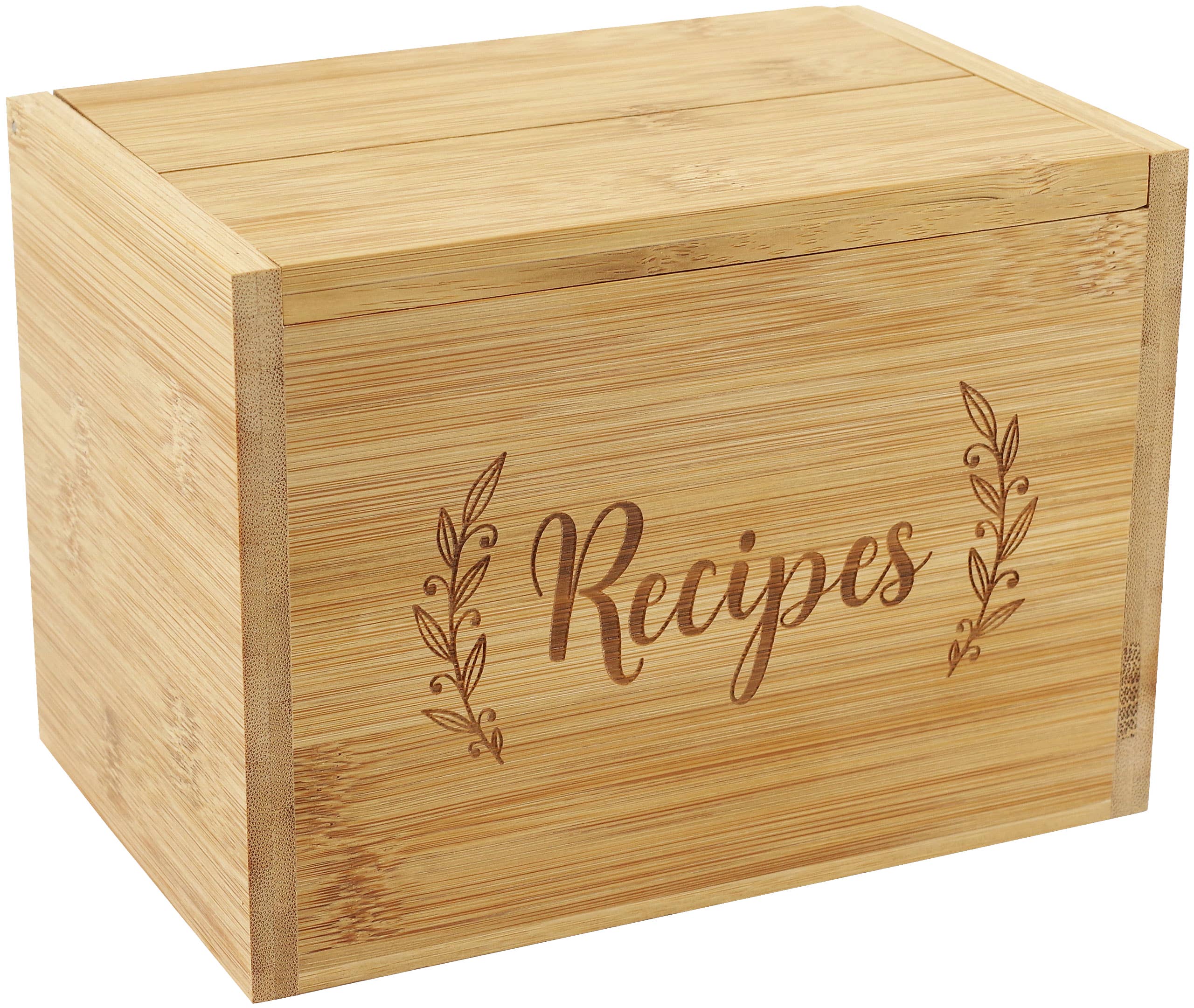 Peter Pauper Press - Wholesale Recipe Box - Bamboo Recipe Box Set