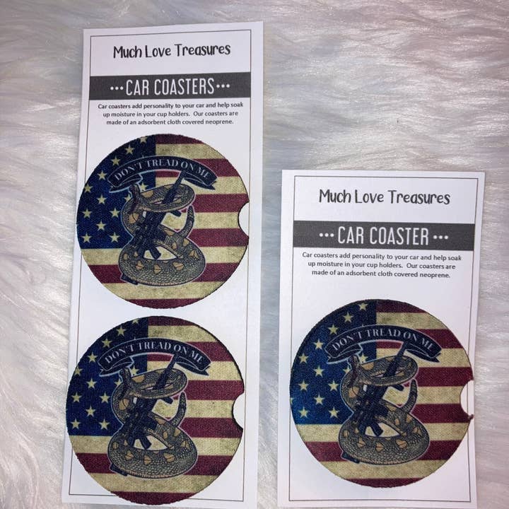 Don't Tread on Me Car Coaster for wholesale by Much Love Treasures