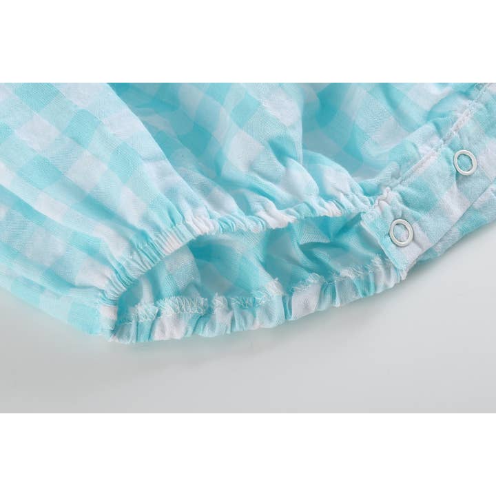 Lil Cactus - Vente Barboteuse – bébé - Barboteuse à bulles turquoises Vichy Whale pour bébé
