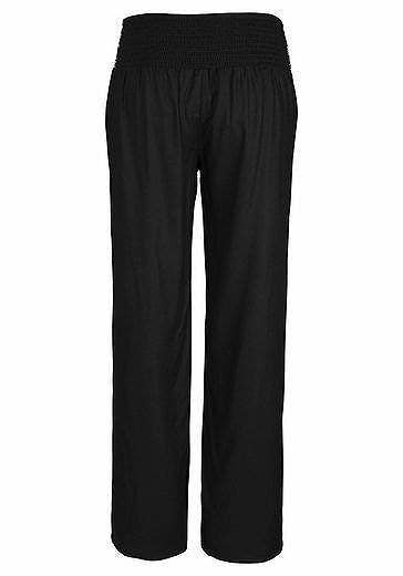 Black LASCANA Women's Smocked Border Print Pant for wholesale on Faire3