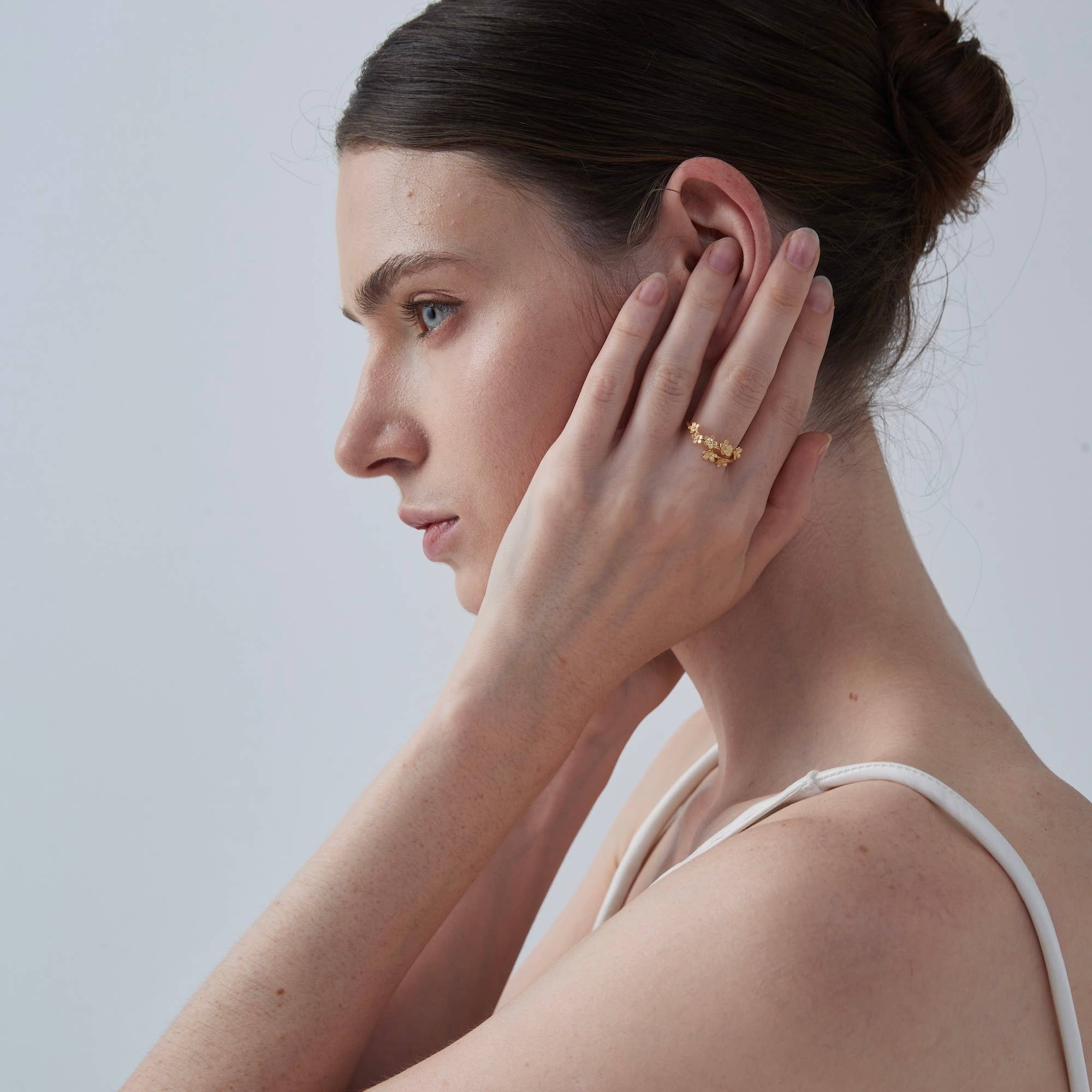 Perimade & Co. LLC - Vendita all'ingrosso Anello midi/a fascia - Anello con fiori di ciliegio Sakura in argento sterling 9251