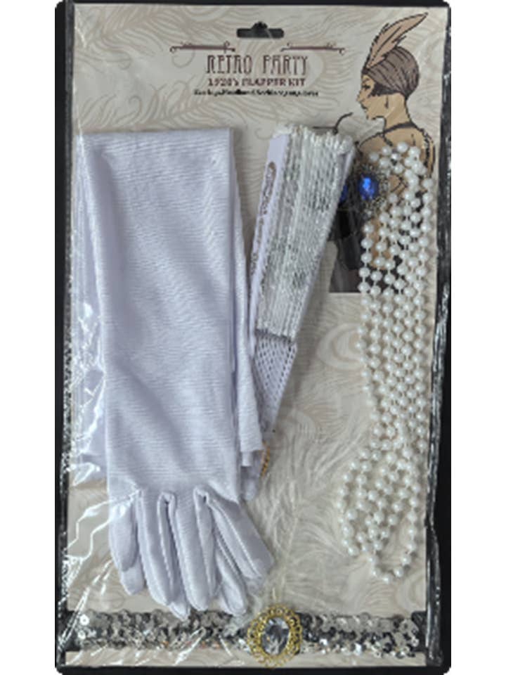 KBW Global Corp. - Wholesale Costume - Unisex - White Flapper Kit