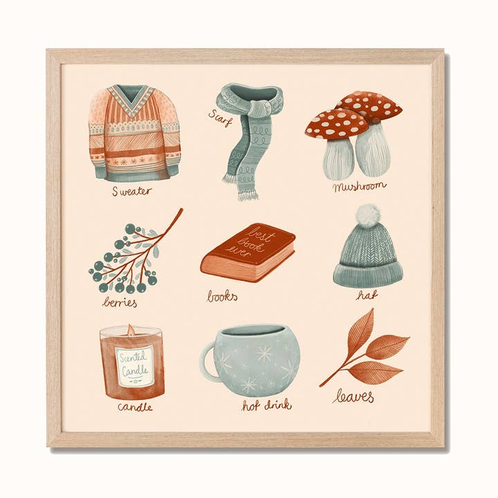 Mini impressão - Vibes de outono - Poster artístico por atacado de Poppydesign