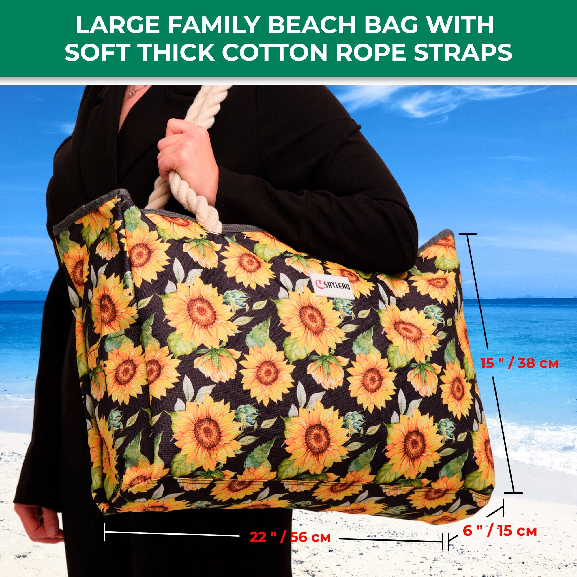 Beach Bag and Pool Bag | Water Repellent | Sunflowers for wholesale on Faire1