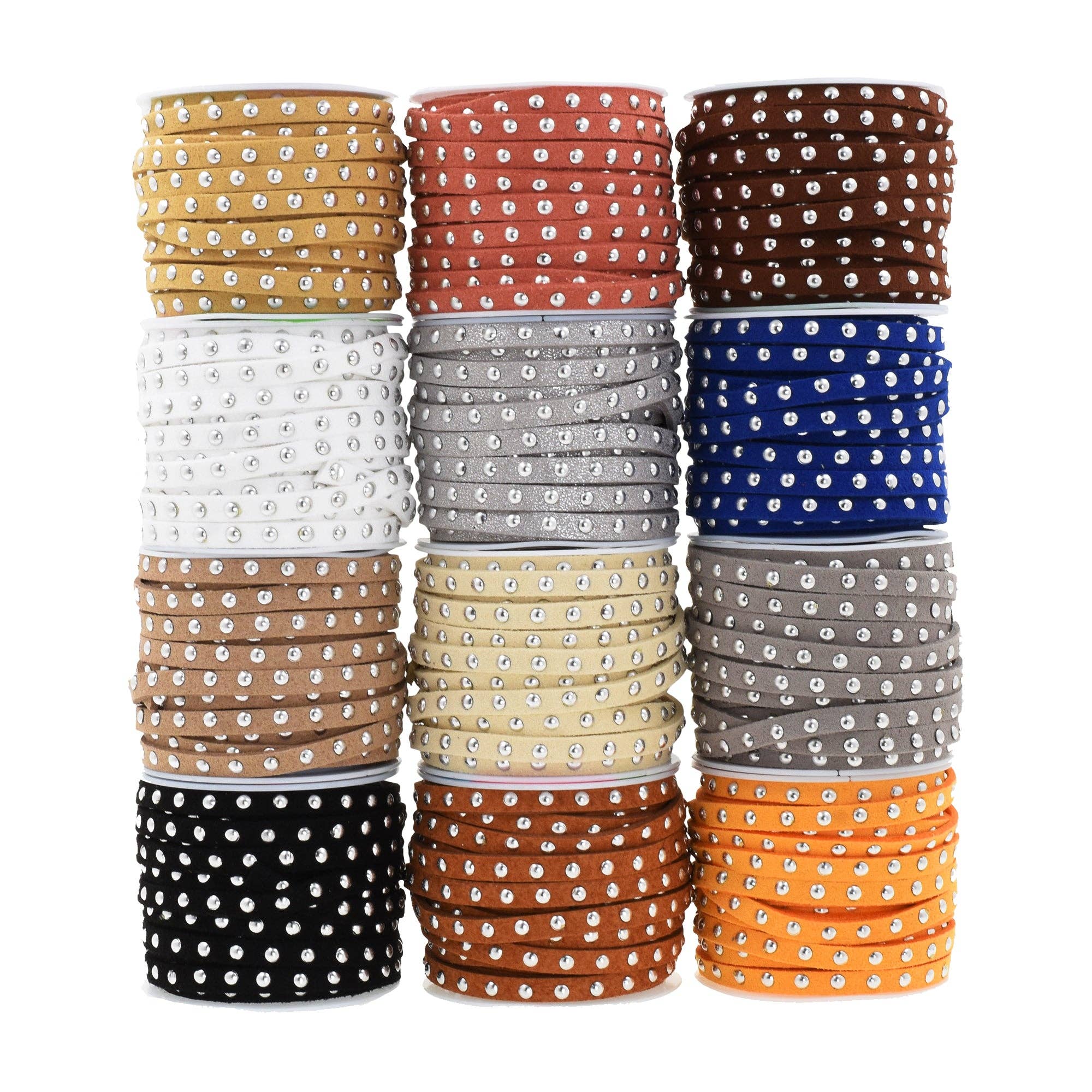Mandala Crafts - Wholesale Craft supplies - 5mm Studded Faux Suede Cord Rope for Jewelry Making14