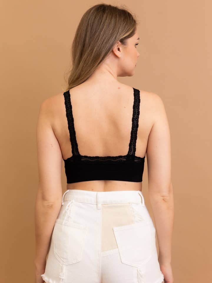 Leto Accessories - Vendita all'ingrosso Bralette - Donna - Bralette imbottita con bordo in pizzo - Spedizione Immediata14