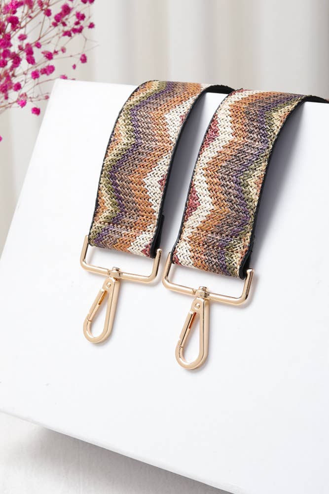 Hana - Wholesale Bag Strap - Women's - Chevron Pattern Straw Bag Straps2
