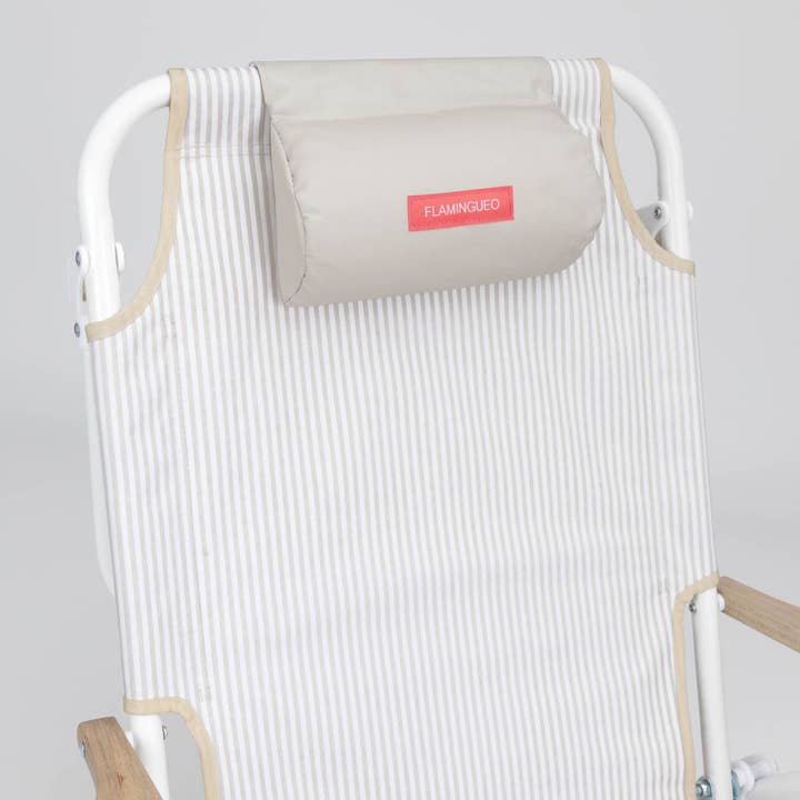 Flamingueo - Wholesale Beach Accessories - Beige striped folding beach hammock
