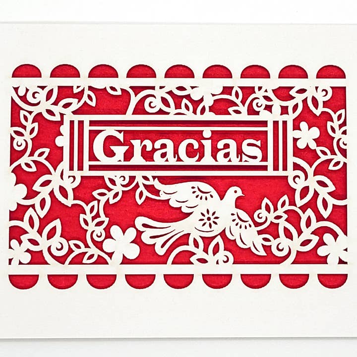 two hermanas - Vendita all'ingrosso Biglietti di ringraziamento - Gracias - Papel Picado - Grazie in spagnolo5