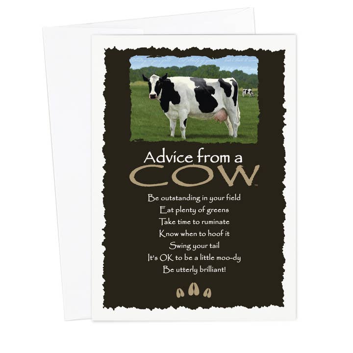 Advice for Life by Your True Nature - Wholesale Everyday Greeting Card - Advice from a Cow Greeting Card - Blank