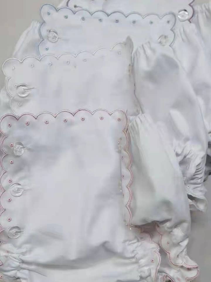 Zsa Zsa & LoLLi Monogram Blanks - Wholesale Underwear/Diaper Cover - Baby - Scalloped Diaper Cover, Panty, Monogram, Embroidery