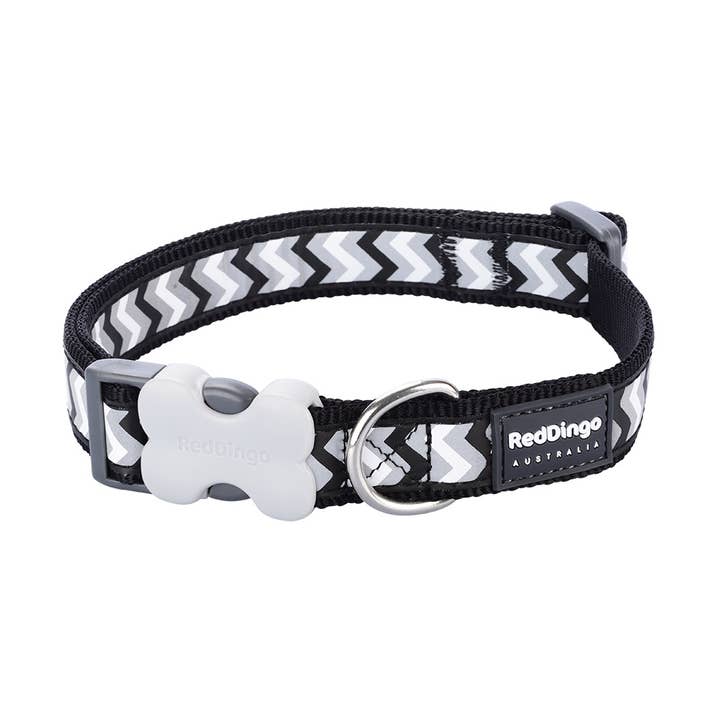 Collier pour chien Bucklebone réfléchissant Ziggy noir pour la vente par Red Dingo Australia
