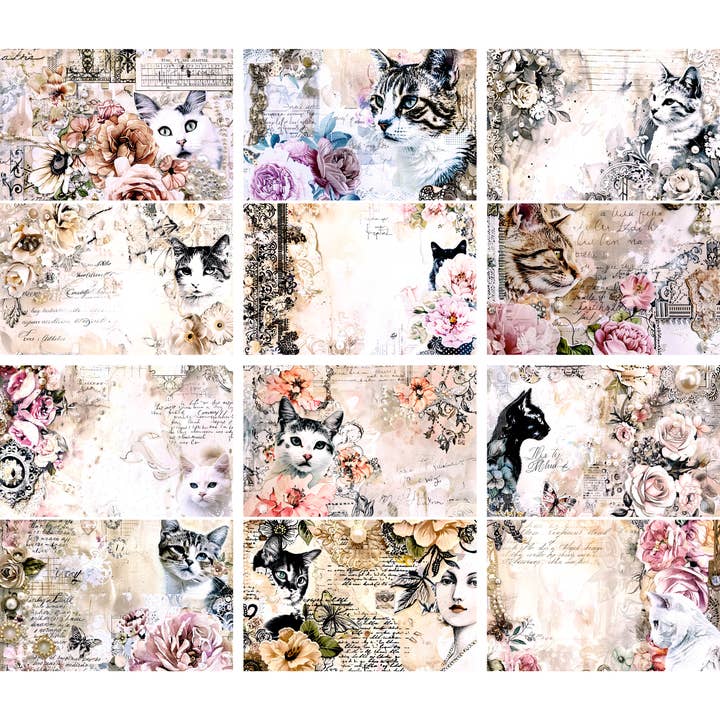 Cats A5 Rice Papers, 8 x 10.5 inch (A4) for wholesale by Craft Kreatively