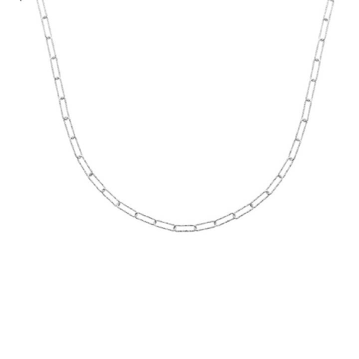 JewelryPrivate Label Piper Clip .925 Sterling Silber plattierte rhodinierte Halskette für den Großhandel von Jewelry Private Label