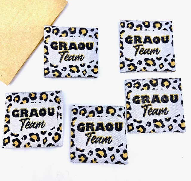 L’Étiquette Home Couture - Venta al por mayor Material para manualidades - Etiqueta tejida para coser « GRAOU TEAM » con lurex1