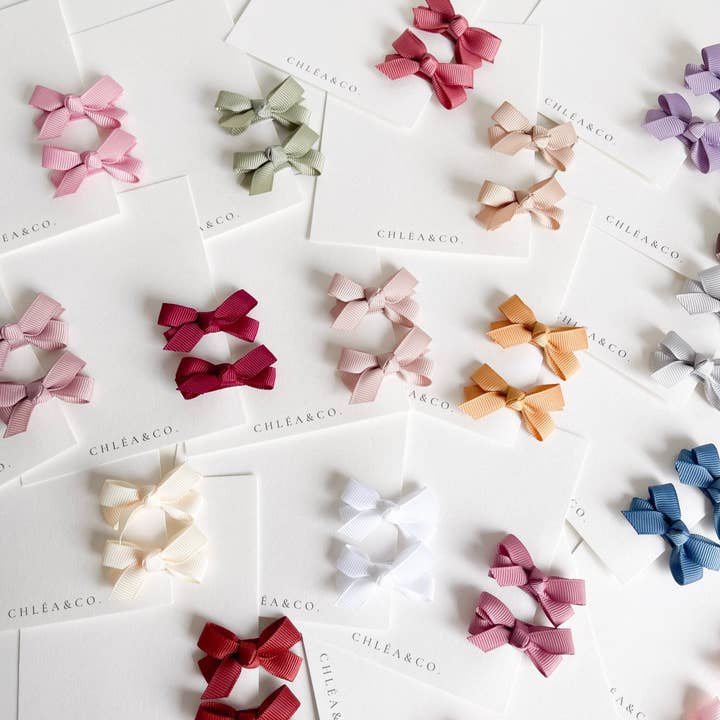 Set of 2 Petite Ribbon Bows for wholesale by Chlea & Co.
