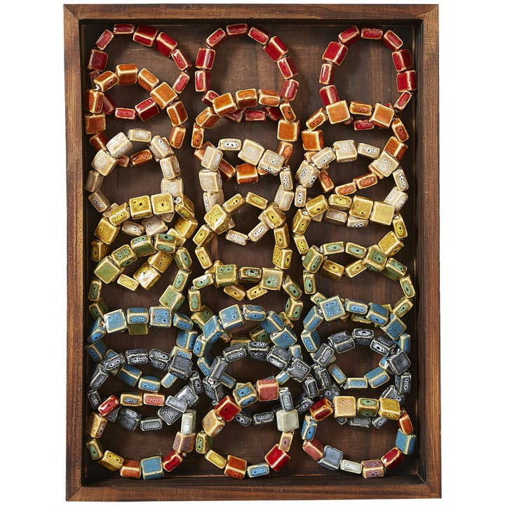 Hadley Wren - Wholesale Beaded Bracelet - Flat Square Shape Clay Bead Bracelet - Assorted 24 Pack2
