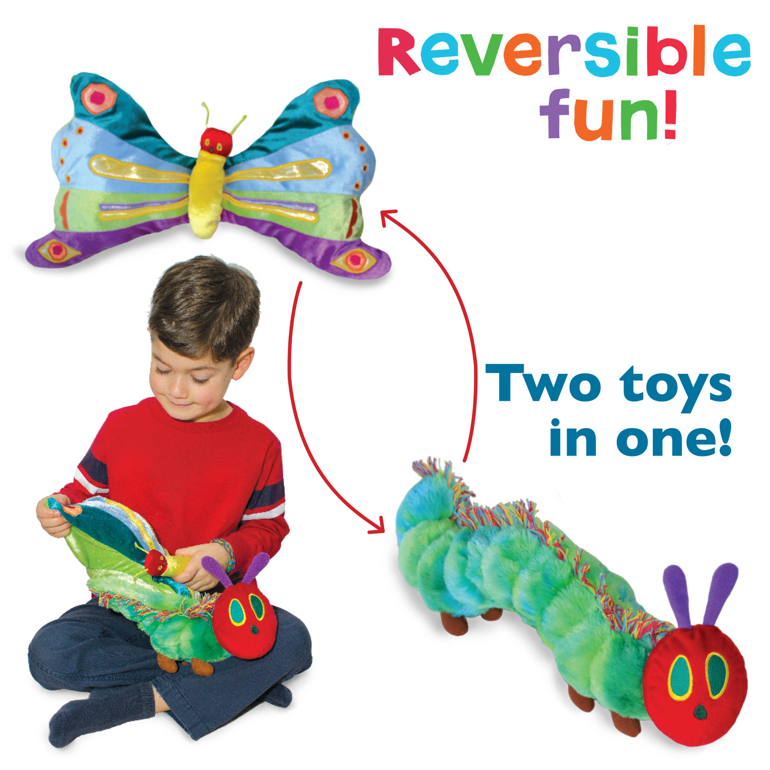 Kids Preferred - Wholesale Stuffed/Plush Toy - Kids & Baby - EC VHC Reversible Caterpillar / Butterfly Plush2