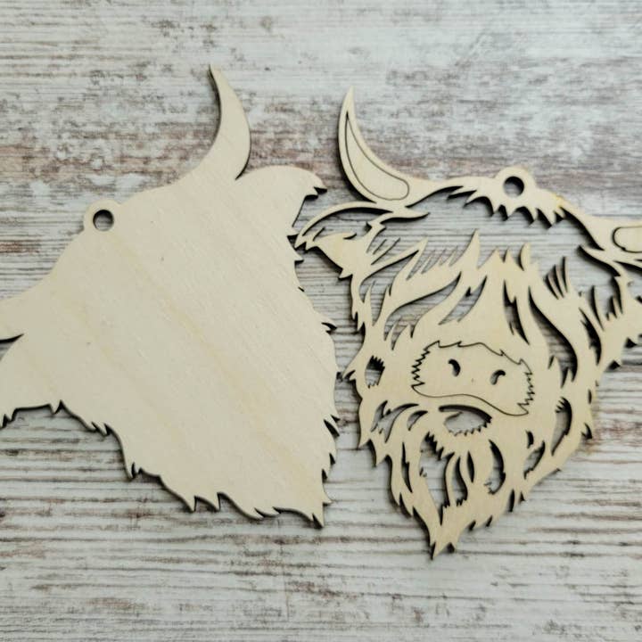 DIY Highland Cow Car Charms for wholesale by Cowgirl with a Laser
